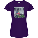 Mow Beer Funny Lawnmower Alcohol Gardening Womens Petite Cut T-Shirt Purple