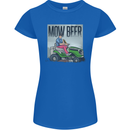 Mow Beer Funny Lawnmower Alcohol Gardening Womens Petite Cut T-Shirt Royal Blue