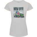 Mow Beer Funny Lawnmower Alcohol Gardening Womens Petite Cut T-Shirt Sports Grey