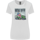 Mow Beer Funny Lawnmower Alcohol Gardening Womens Wider Cut T-Shirt White