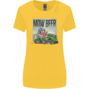 Mow Beer Funny Lawnmower Alcohol Gardening Womens Wider Cut T-Shirt Yellow