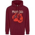 Muay Thai Boxing Gloves MMA Childrens Kids Hoodie Maroon
