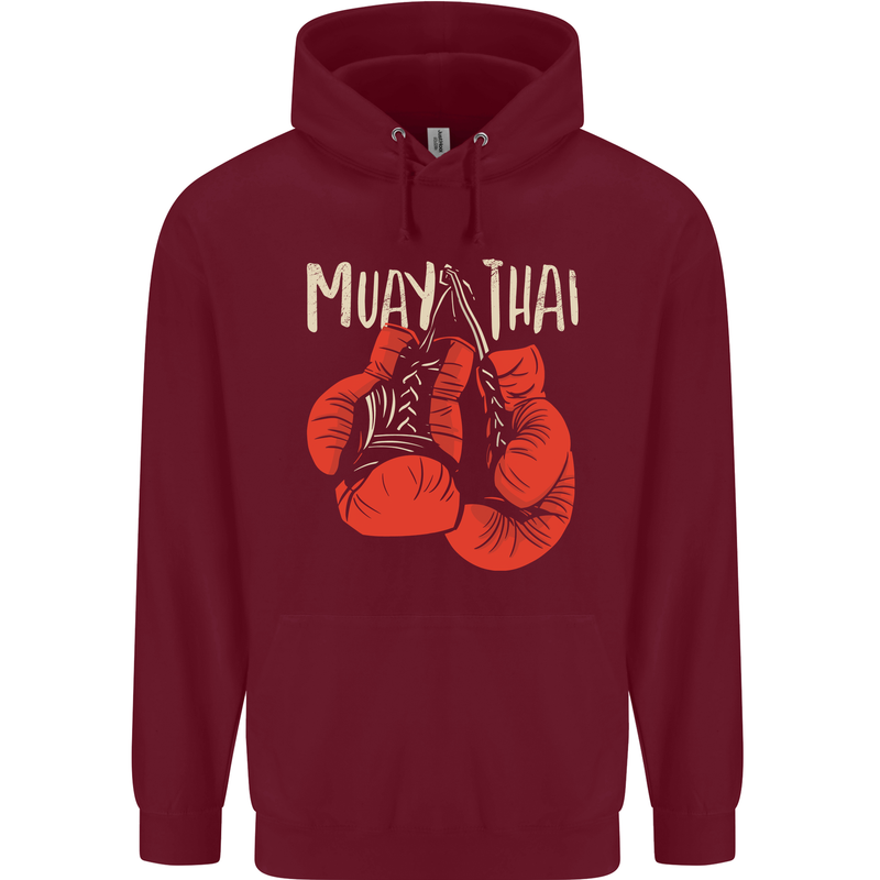 Muay Thai Boxing Gloves MMA Childrens Kids Hoodie Maroon