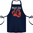 Muay Thai Boxing Gloves MMA Cotton Apron 100% Organic Navy Blue