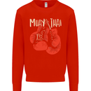 Muay Thai Boxing Gloves MMA Kids Sweatshirt Jumper Bright Red