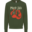 Muay Thai Boxing Gloves MMA Kids Sweatshirt Jumper Forest Green