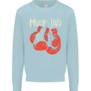 Muay Thai Boxing Gloves MMA Kids Sweatshirt Jumper Light Blue