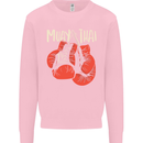 Muay Thai Boxing Gloves MMA Kids Sweatshirt Jumper Light Pink