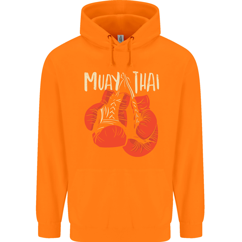 Muay Thai Boxing Gloves MMA Mens 80% Cotton Hoodie Orange
