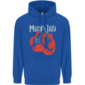 Muay Thai Boxing Gloves MMA Mens 80% Cotton Hoodie Royal Blue