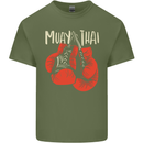 Muay Thai Boxing Gloves MMA Mens Cotton T-Shirt Tee Top Military Green