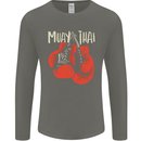 Muay Thai Boxing Gloves MMA Mens Long Sleeve T-Shirt Charcoal
