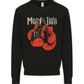 Muay Thai Boxing Gloves MMA Mens Sweatshirt Jumper Black