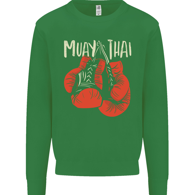 Muay Thai Boxing Gloves MMA Mens Sweatshirt Jumper Irish Green