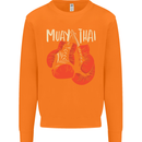Muay Thai Boxing Gloves MMA Mens Sweatshirt Jumper Orange