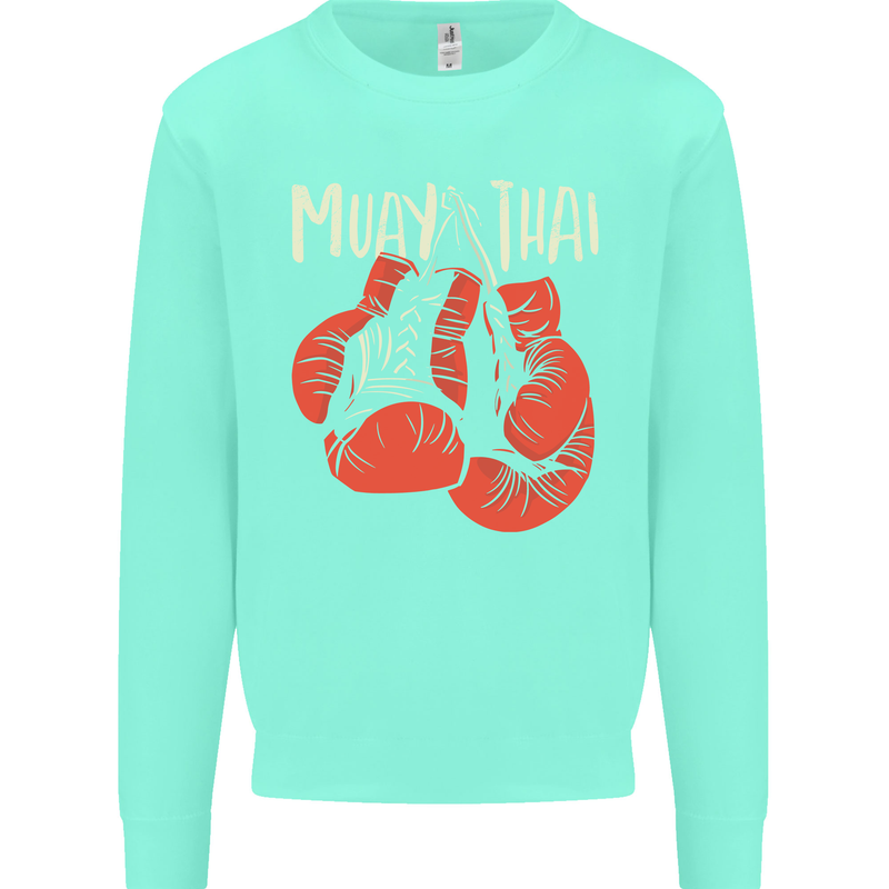 Muay Thai Boxing Gloves MMA Mens Sweatshirt Jumper Peppermint