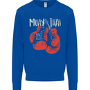 Muay Thai Boxing Gloves MMA Mens Sweatshirt Jumper Royal Blue