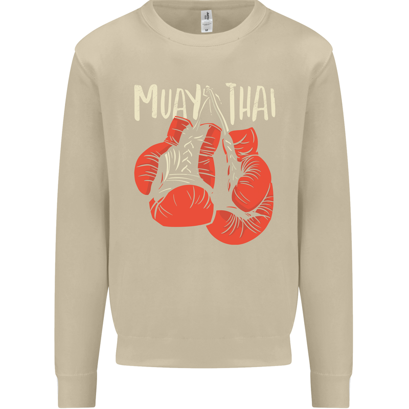 Muay Thai Boxing Gloves MMA Mens Sweatshirt Jumper Sand