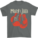 Muay Thai Boxing Gloves MMA Mens T-Shirt Cotton Gildan Charcoal