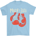 Muay Thai Boxing Gloves MMA Mens T-Shirt Cotton Gildan Light Blue