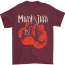 Muay Thai Boxing Gloves MMA Mens T-Shirt Cotton Gildan Maroon
