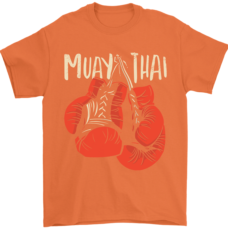 Muay Thai Boxing Gloves MMA Mens T-Shirt Cotton Gildan Orange