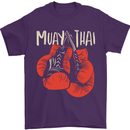 Muay Thai Boxing Gloves MMA Mens T-Shirt Cotton Gildan Purple