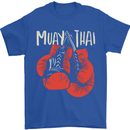 Muay Thai Boxing Gloves MMA Mens T-Shirt Cotton Gildan Royal Blue