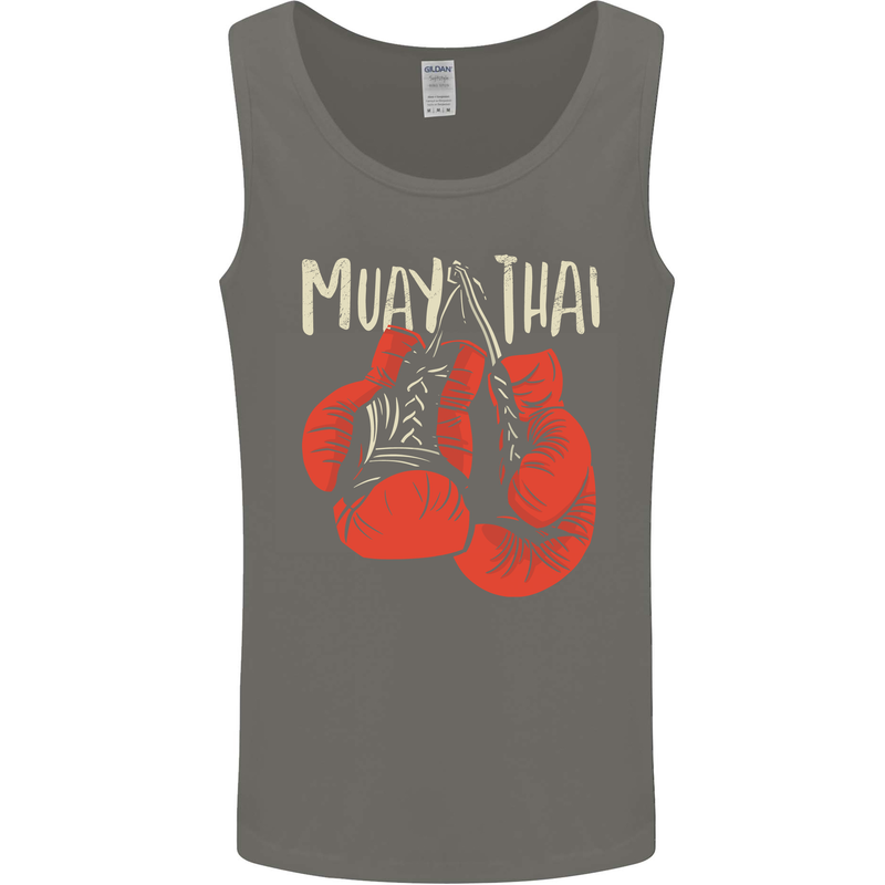 Muay Thai Boxing Gloves MMA Mens Vest Tank Top Charcoal