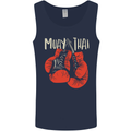 Muay Thai Boxing Gloves MMA Mens Vest Tank Top Navy Blue