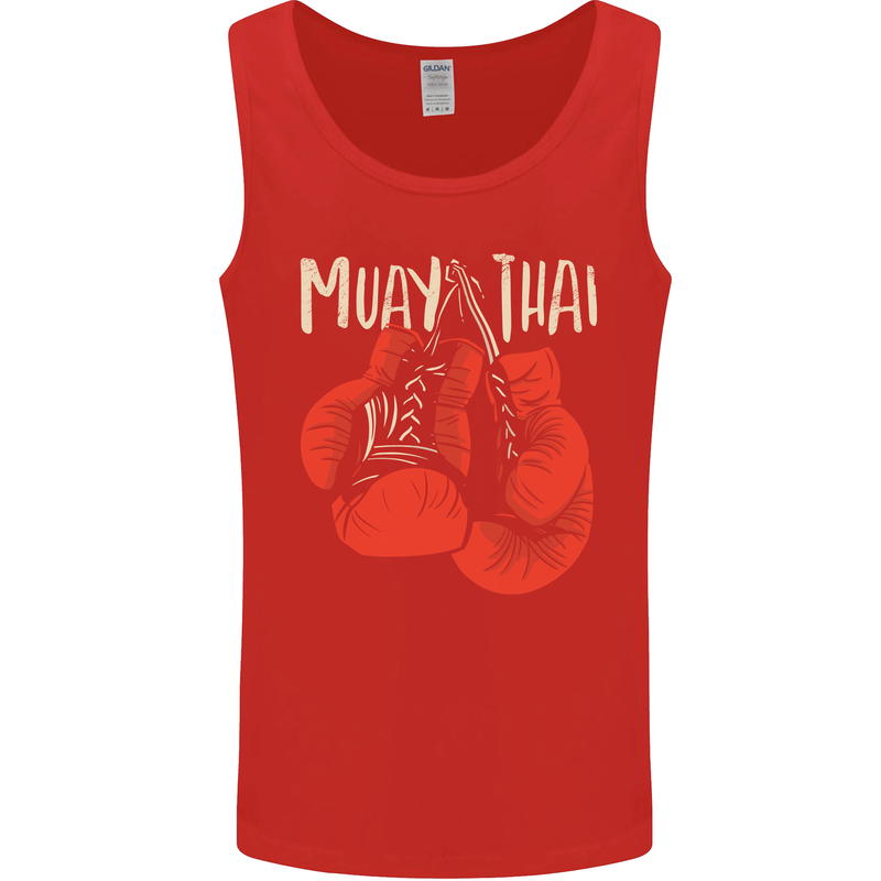 Muay Thai Boxing Gloves MMA Mens Vest Tank Top Red