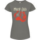 Muay Thai Boxing Gloves MMA Womens Petite Cut T-Shirt Charcoal