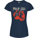 Muay Thai Boxing Gloves MMA Womens Petite Cut T-Shirt Navy Blue