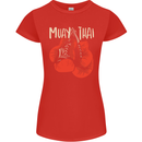 Muay Thai Boxing Gloves MMA Womens Petite Cut T-Shirt Red