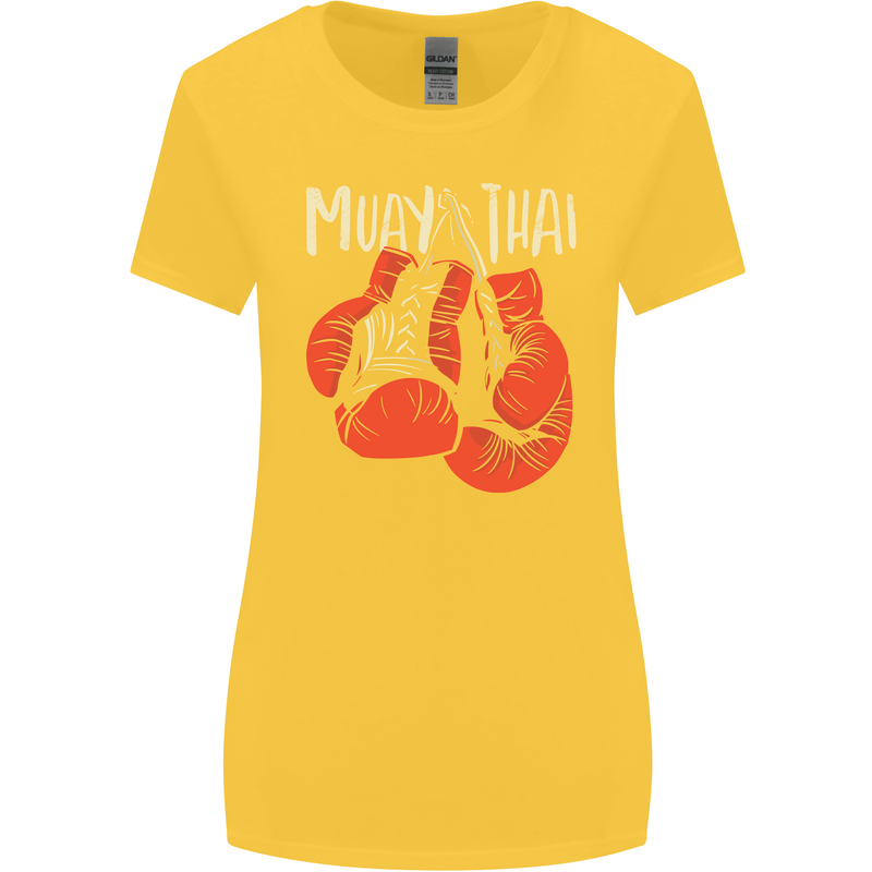 Muay Thai Boxing Gloves MMA Womens Wider Cut T-Shirt Yellow