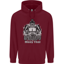 Muay Thai Boxing MMA Martial Arts Kick Childrens Kids Hoodie Maroon