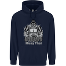 Muay Thai Boxing MMA Martial Arts Kick Childrens Kids Hoodie Navy Blue