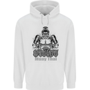Muay Thai Boxing MMA Martial Arts Kick Childrens Kids Hoodie White