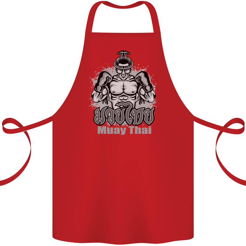 Muay Thai Boxing MMA Martial Arts Kick Cotton Apron 100% Organic Red