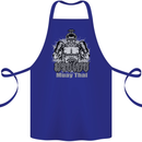Muay Thai Boxing MMA Martial Arts Kick Cotton Apron 100% Organic Royal Blue