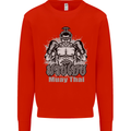Muay Thai Boxing MMA Martial Arts Kick Kids Sweatshirt Jumper Bright Red