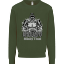 Muay Thai Boxing MMA Martial Arts Kick Kids Sweatshirt Jumper Forest Green