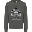 Muay Thai Boxing MMA Martial Arts Kick Kids Sweatshirt Jumper Storm Grey