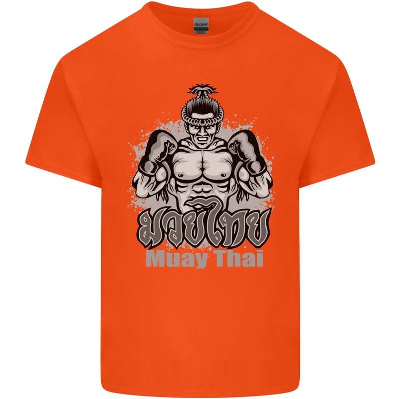 Muay Thai Boxing MMA Martial Arts Kick Kids T-Shirt Childrens Orange