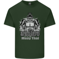 Muay Thai Boxing MMA Martial Arts Kick Mens Cotton T-Shirt Tee Top Forest Green