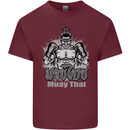 Muay Thai Boxing MMA Martial Arts Kick Mens Cotton T-Shirt Tee Top Maroon