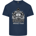 Muay Thai Boxing MMA Martial Arts Kick Mens Cotton T-Shirt Tee Top Navy Blue