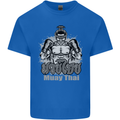 Muay Thai Boxing MMA Martial Arts Kick Mens Cotton T-Shirt Tee Top Royal Blue
