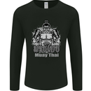 Muay Thai Boxing MMA Martial Arts Kick Mens Long Sleeve T-Shirt Black