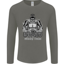 Muay Thai Boxing MMA Martial Arts Kick Mens Long Sleeve T-Shirt Charcoal